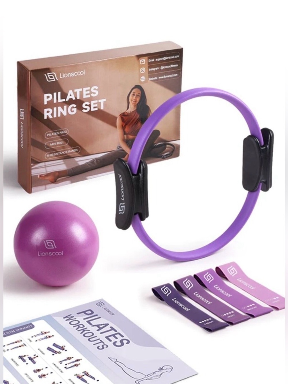 LIONSCOOL Pilates Ring Set – 14" Anti-Deformation Magic Ring ~ NEW